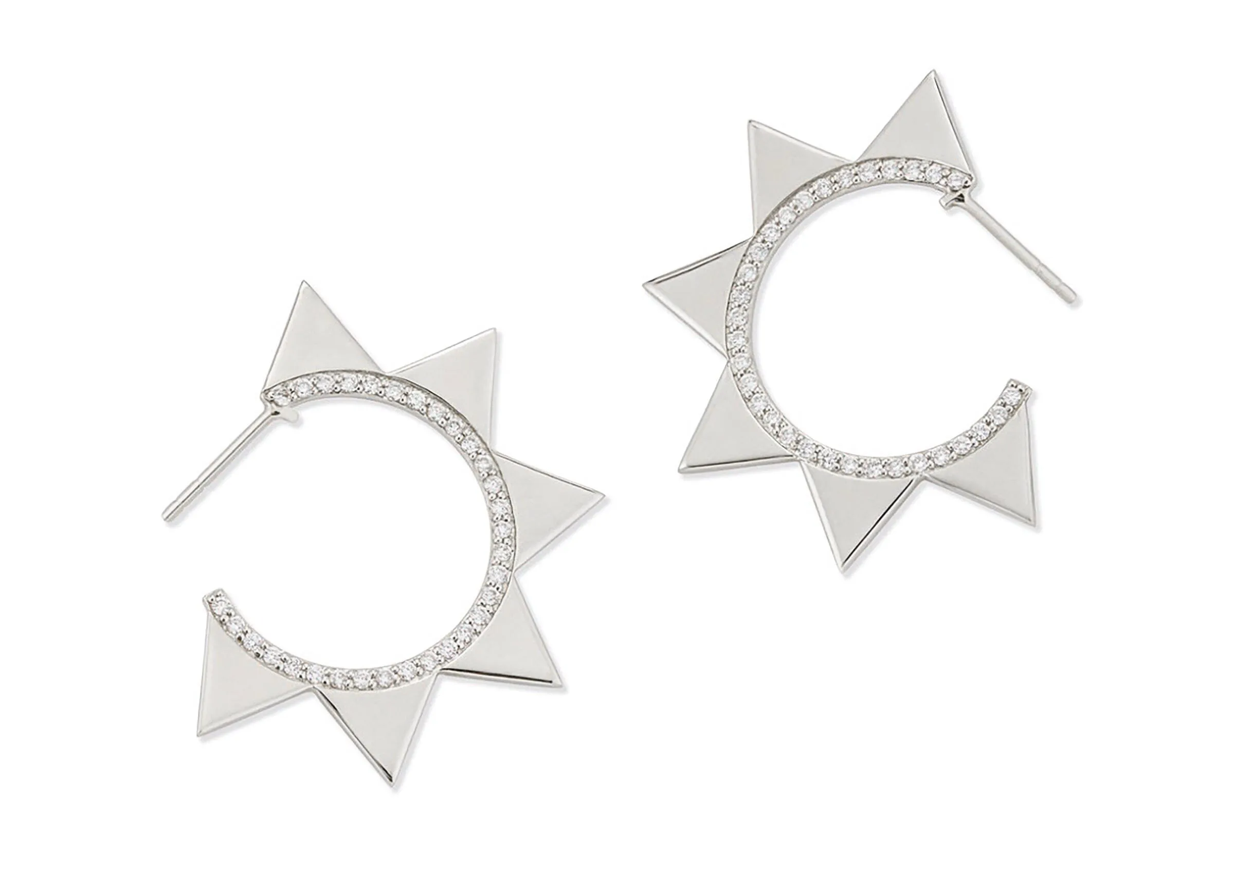 Venus Hoop Earrings with White Diamonds