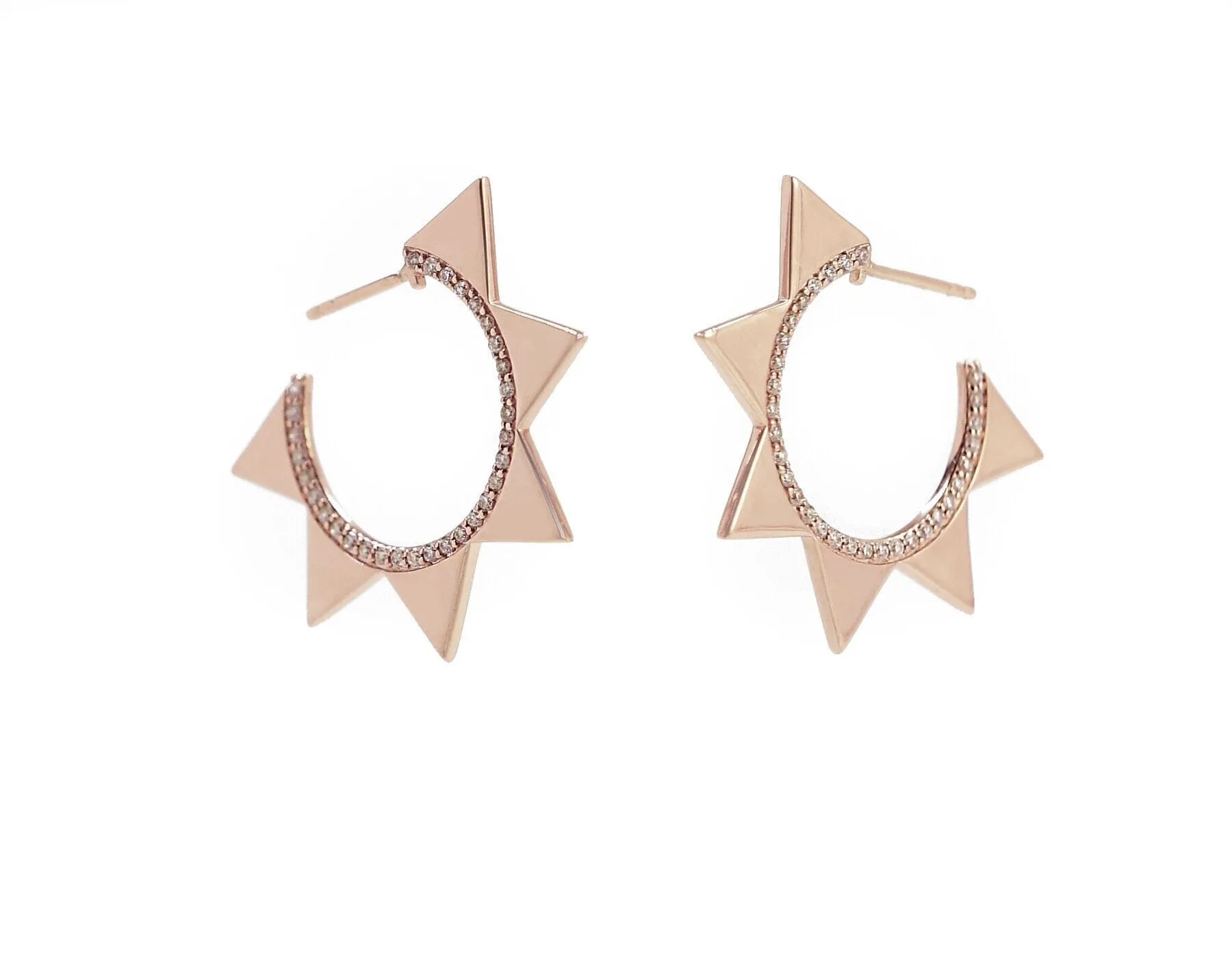 Venus Hoop Earrings with White Diamonds