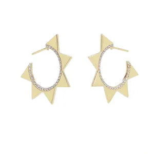 Venus Hoop Earrings with White Diamonds