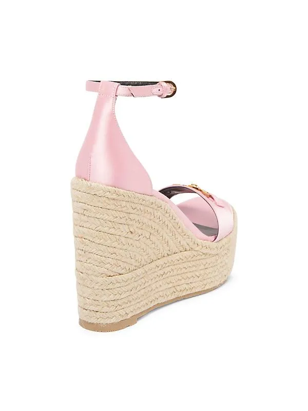 Versace 140MM Satin Espadrille Wedge Sandals