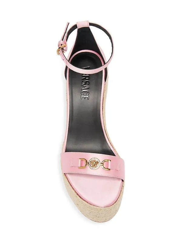 Versace 140MM Satin Espadrille Wedge Sandals