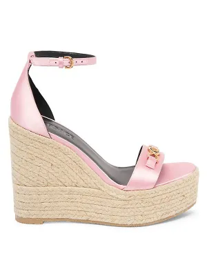 Versace 140MM Satin Espadrille Wedge Sandals
