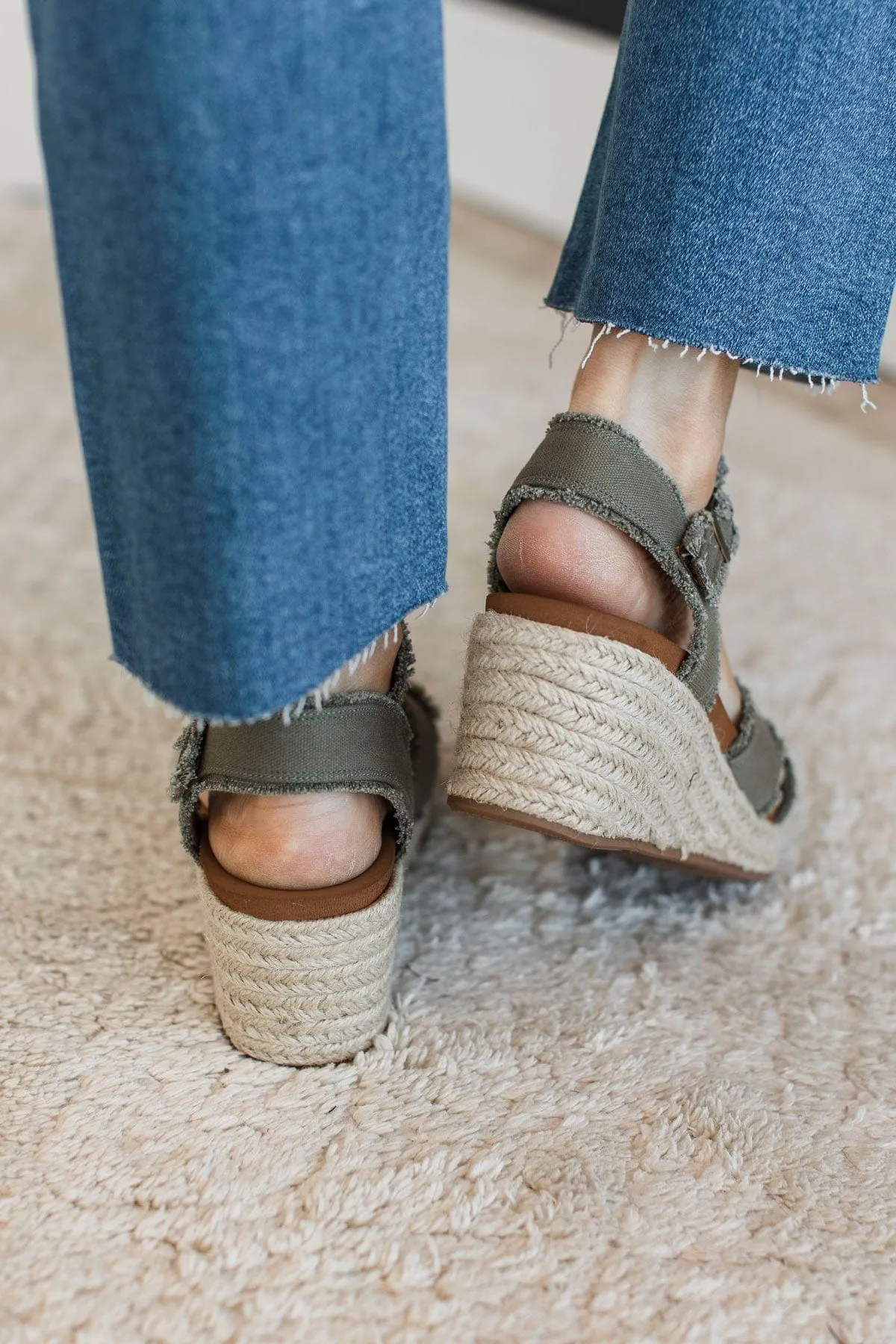 Very G Brista Wedge Sandals- Khaki