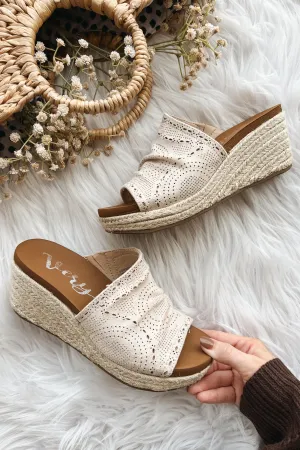 Very G Marie Wedge Sandals- Cream