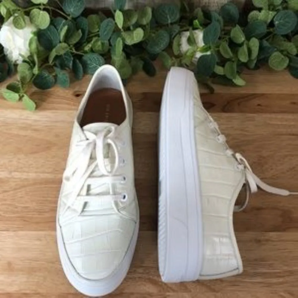 Via Spiga Viola Platform Sneakers Cream  Size 8.5