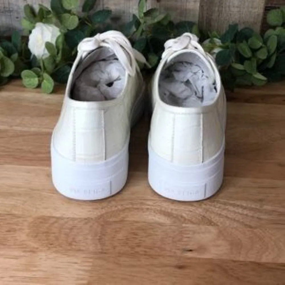 Via Spiga Viola Platform Sneakers Cream  Size 8.5