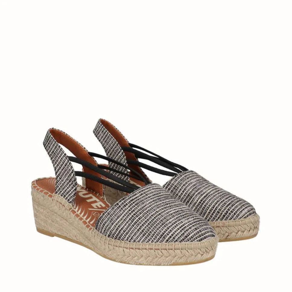 Viguera Black Sling Back Espadrille|2192NE