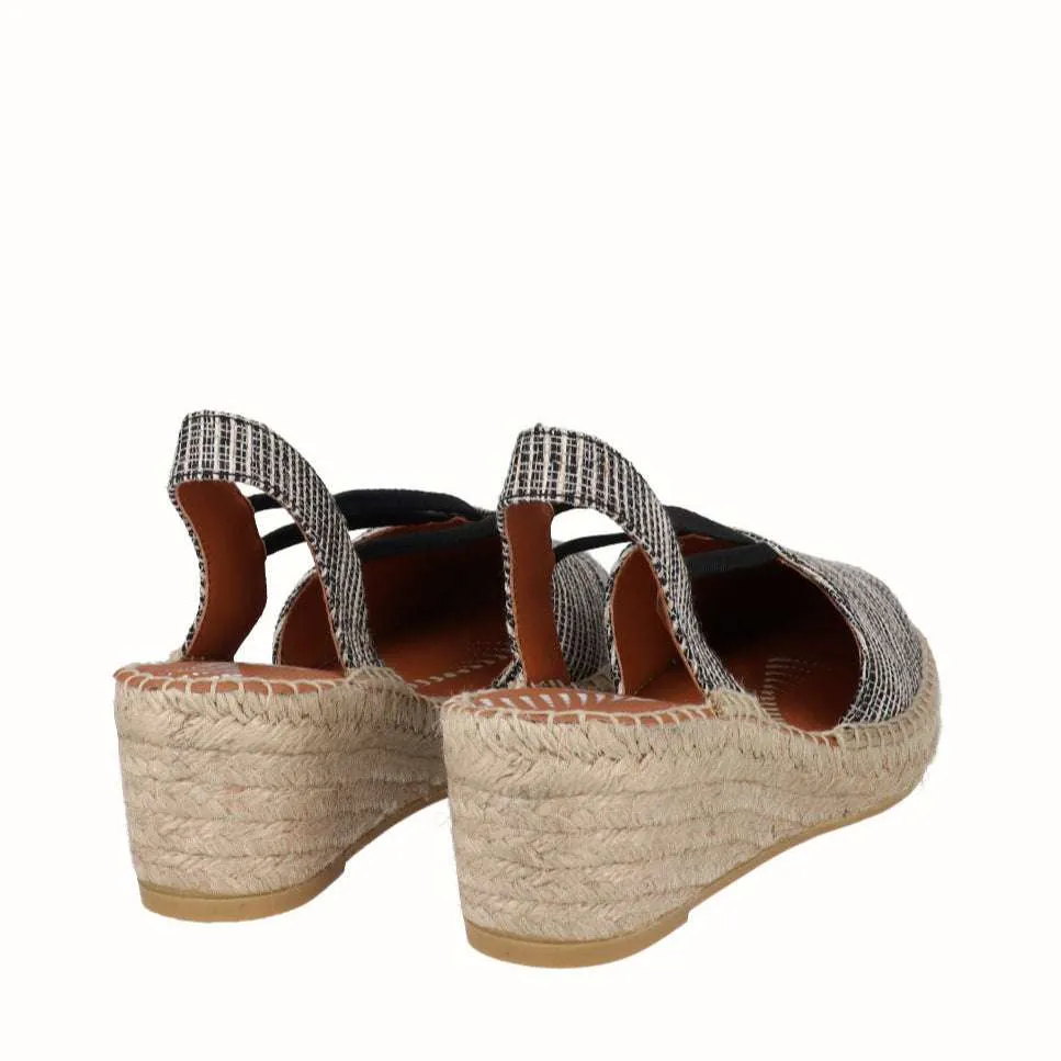 Viguera Black Sling Back Espadrille|2192NE