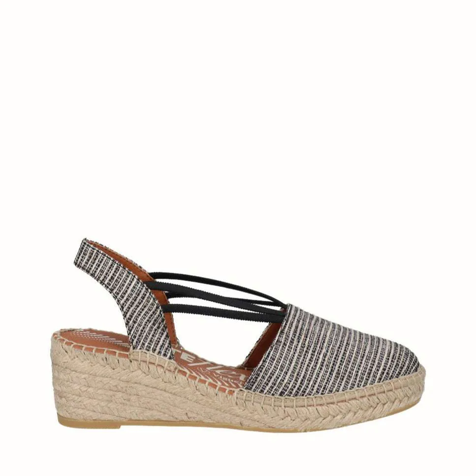 Viguera Black Sling Back Espadrille|2192NE