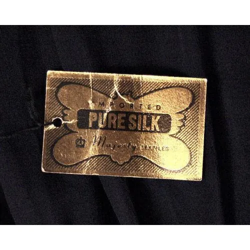 Vintage Formal Evening Gown Black Silk Chiffon Halter Lee Claire 1940S 32-24-Free