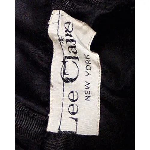 Vintage Formal Evening Gown Black Silk Chiffon Halter Lee Claire 1940S 32-24-Free