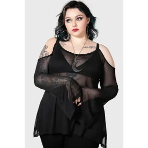 Waning Orbit Cold Shoulder Top