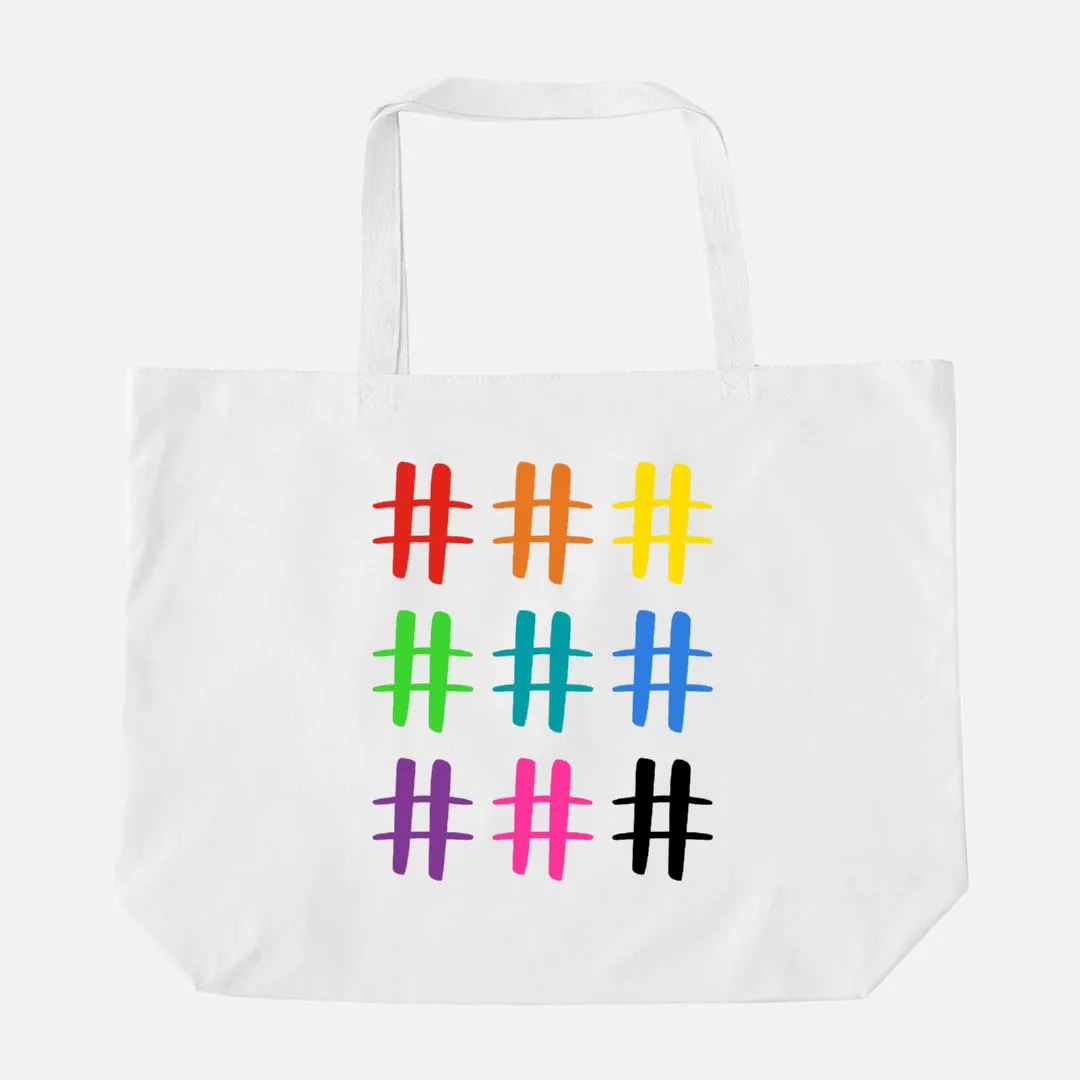 Warrior Hashtag Large Tote Bag