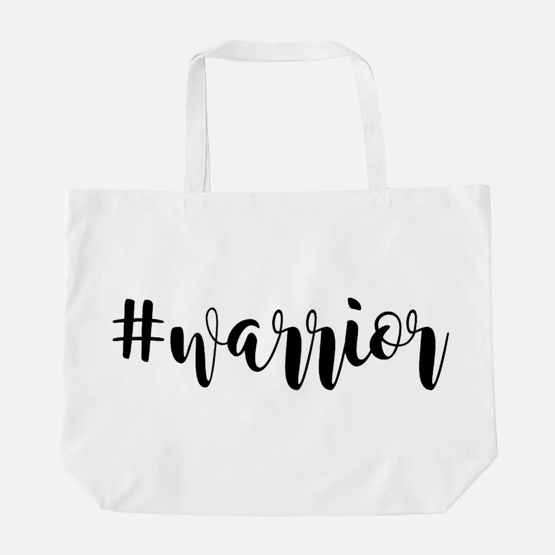 Warrior Hashtag Large Tote Bag