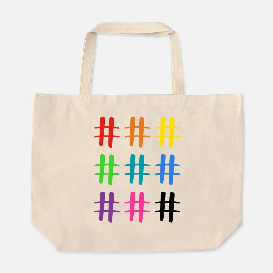 Warrior Hashtag Large Tote Bag