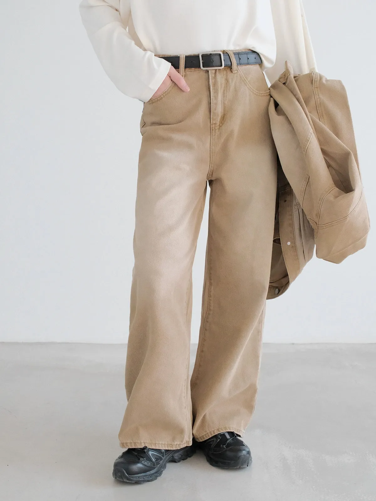 Washed Yellow Denim Jacket and Pants Suit