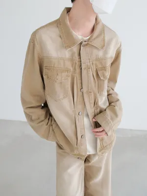 Washed Yellow Denim Jacket and Pants Suit