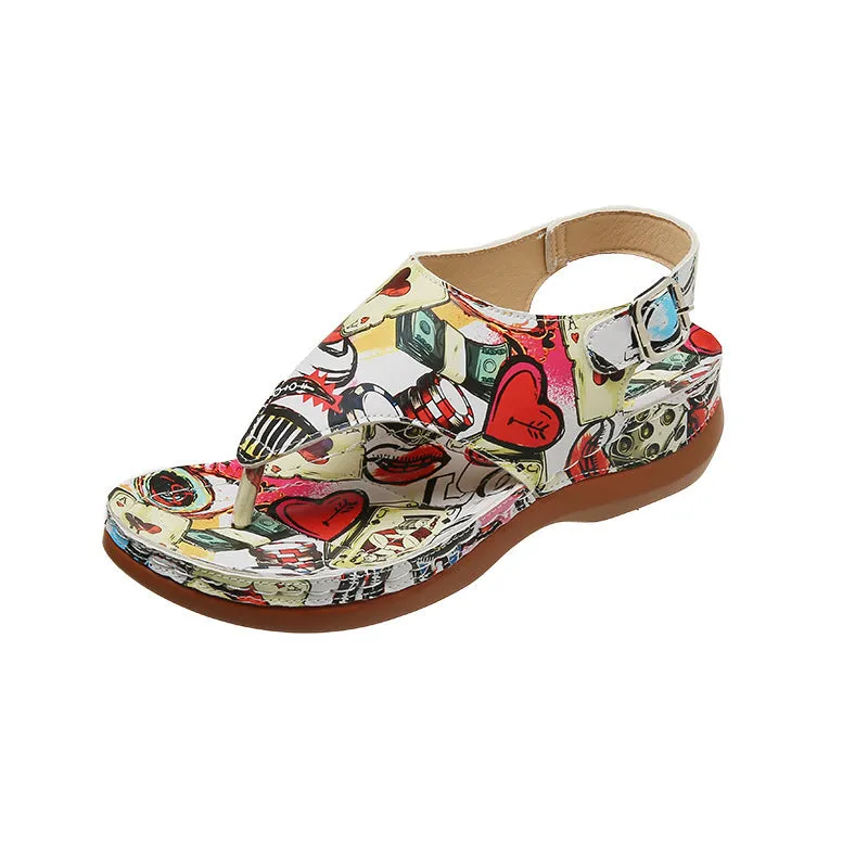 Wedge Casual Sandals Plus Size Wedge Flip-toe Women's Sandals