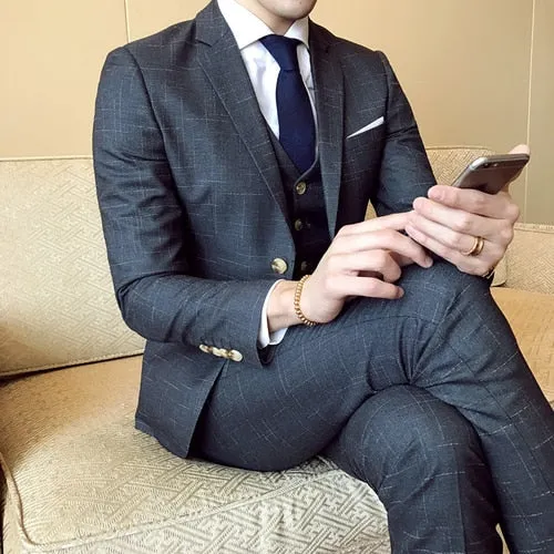 West Louis™ (Jacket Vest Pants) Business Formal Suit