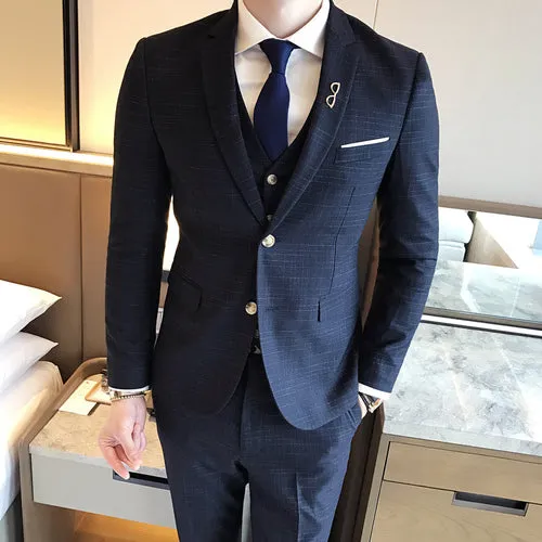 West Louis™ (Jacket Vest Pants) Business Formal Suit