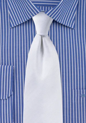 White Herringbone Necktie
