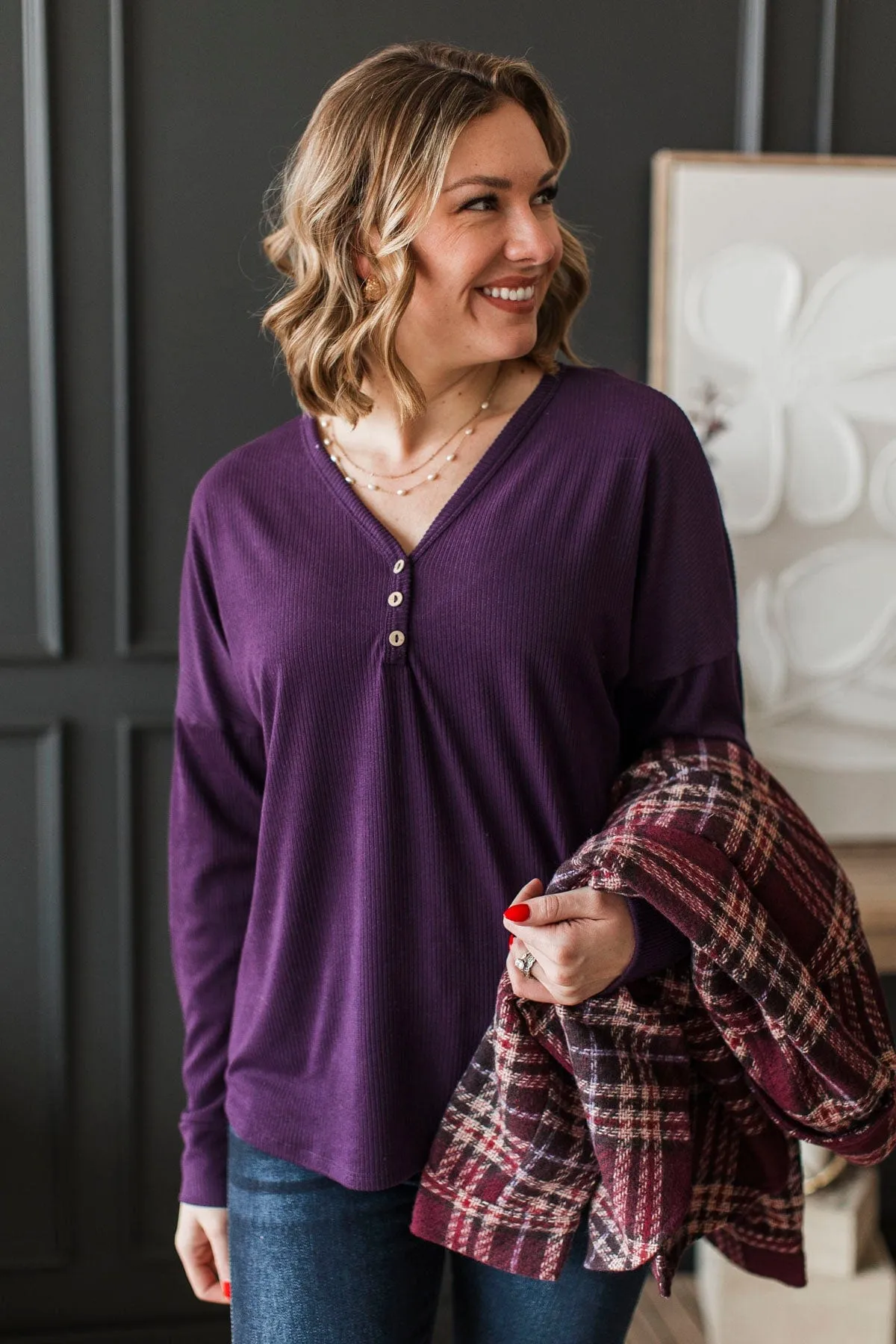 Wild Over You Dolman Sleeve Top- Dark Plum