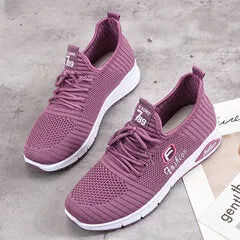 Women Casual Sneakers - Letter Parttern Fabric Breathable