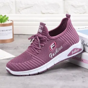 Women Casual Sneakers - Letter Parttern Fabric Breathable