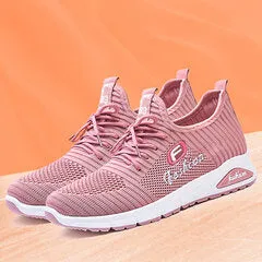 Women Casual Sneakers - Letter Parttern Fabric Breathable