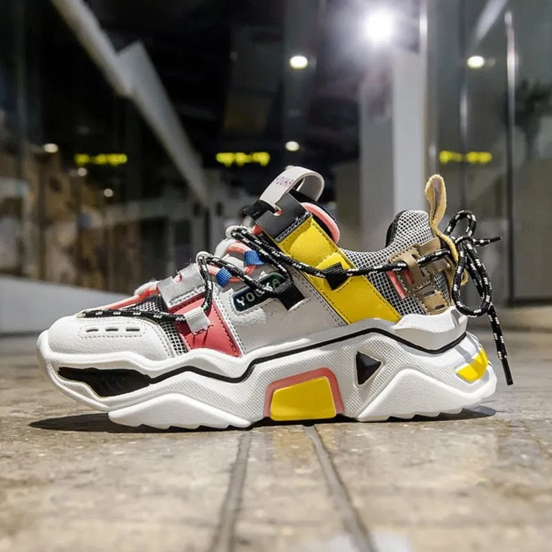 Women Platform Chunky Sneakers 5cm high lace-up Casual Vulcanize Shoes luxury Designer Old Dad female fashion Sneakers