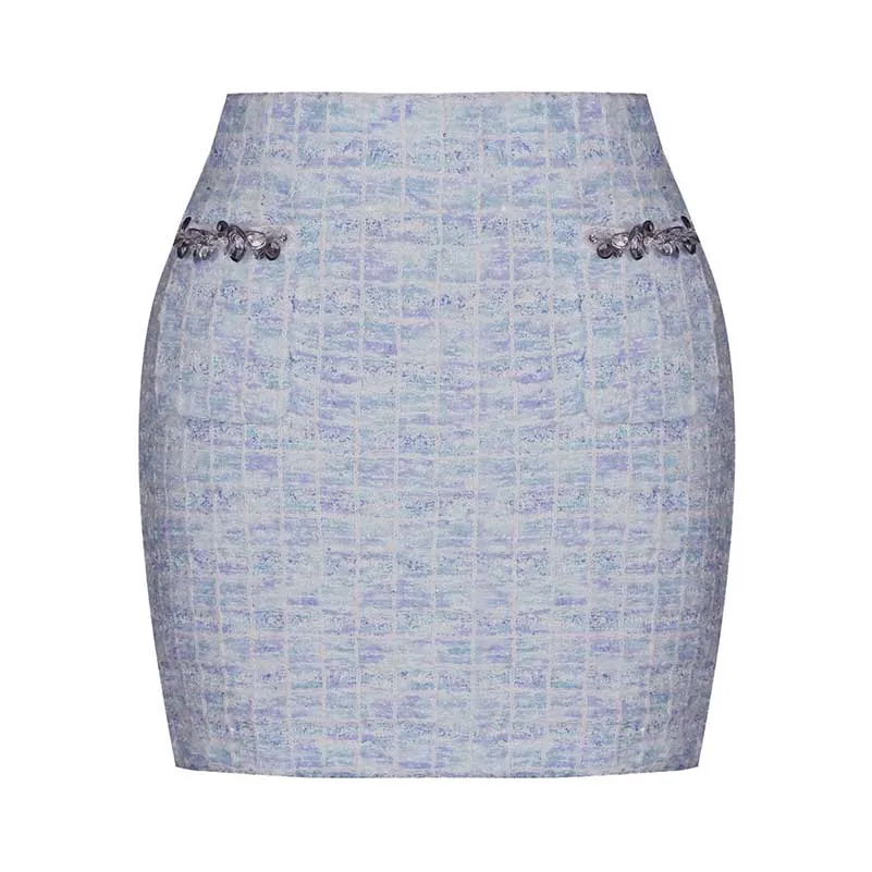 Women Wool Knitted Cardigan Jacket   Mini Skirt Two Pieces Skirt Suit
