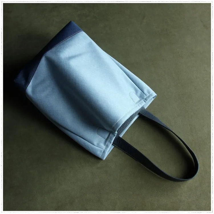 Womens Blue Nylon Shoulder Tote Bags Best Nylon Tote Handbag Shopper Bags Purse for Ladies