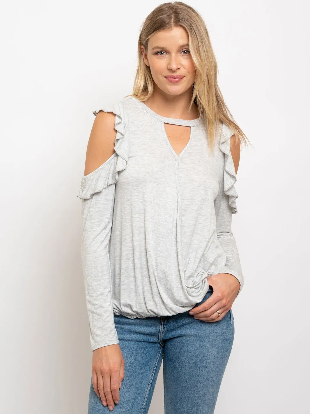 WOMEN'S COLD SHOULDER POINT TOP