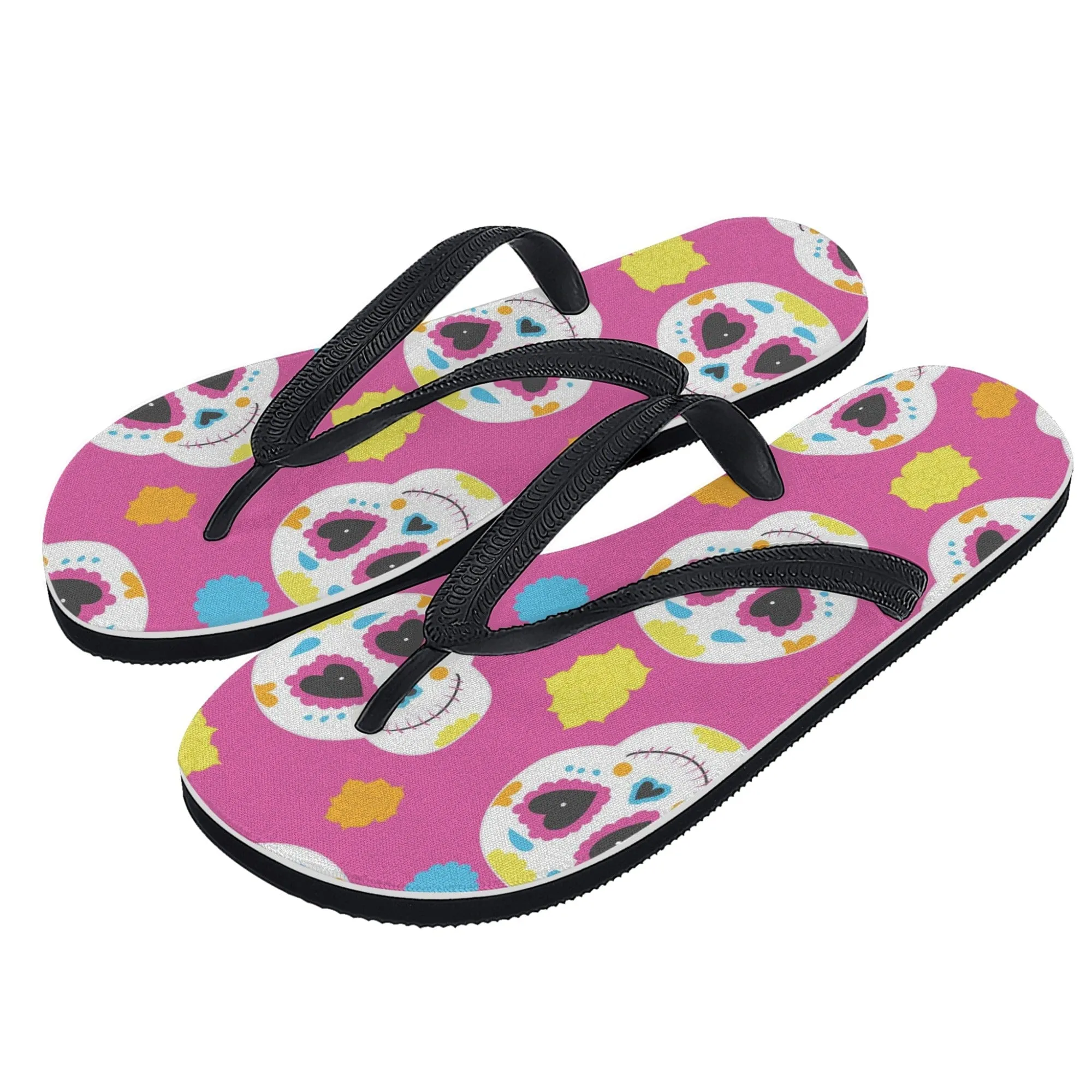 Women's Mexican Sugar Skull Flip Flops
