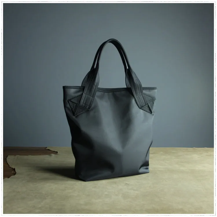 Womens Navy Nylon Shoulder Tote Bags Best Blue Nylon Tote Handbag Shopper Bags Purse for Ladies