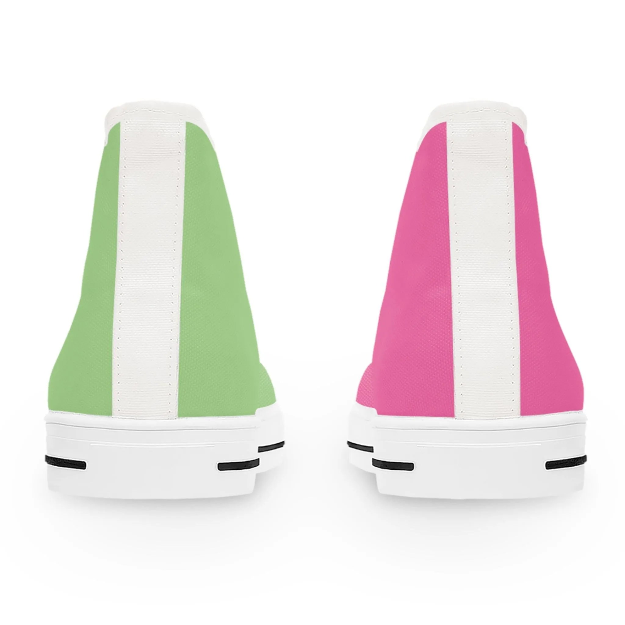 Women's Pink & Green Mismatched High Top Sneakers