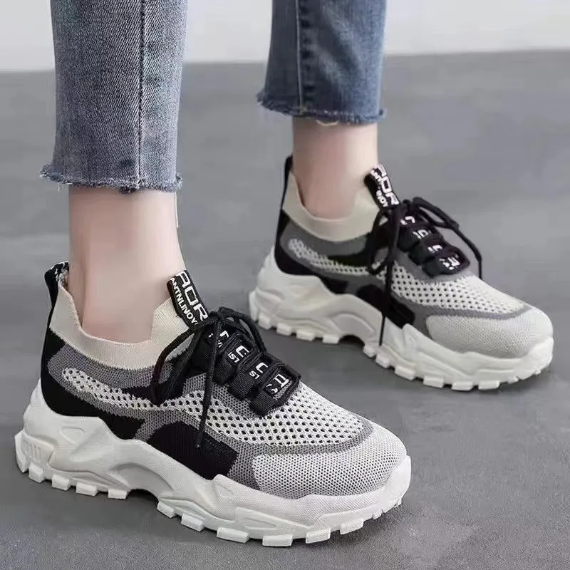 Women's Trendy Flying Woven Breathable Tide Shake Sneakers