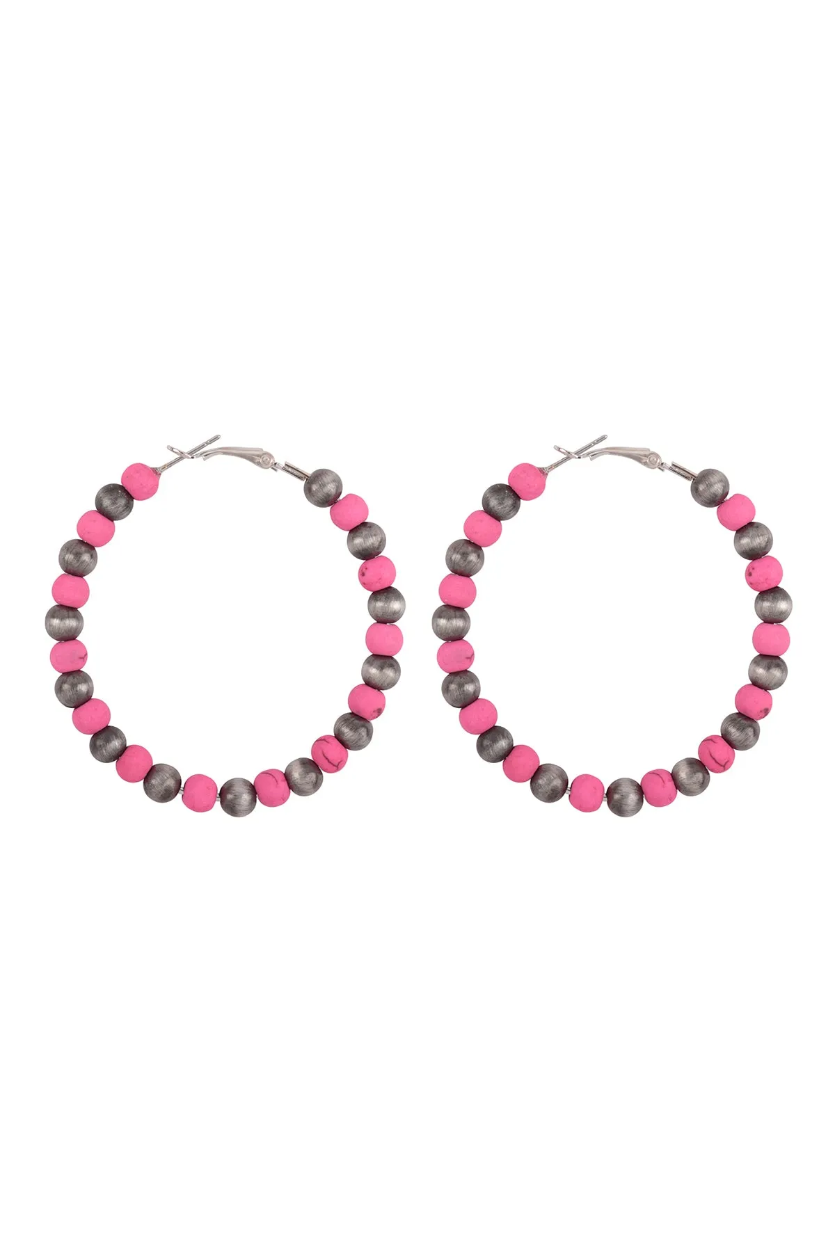 WOOD BEAD BOHO HOOP EARRINGS