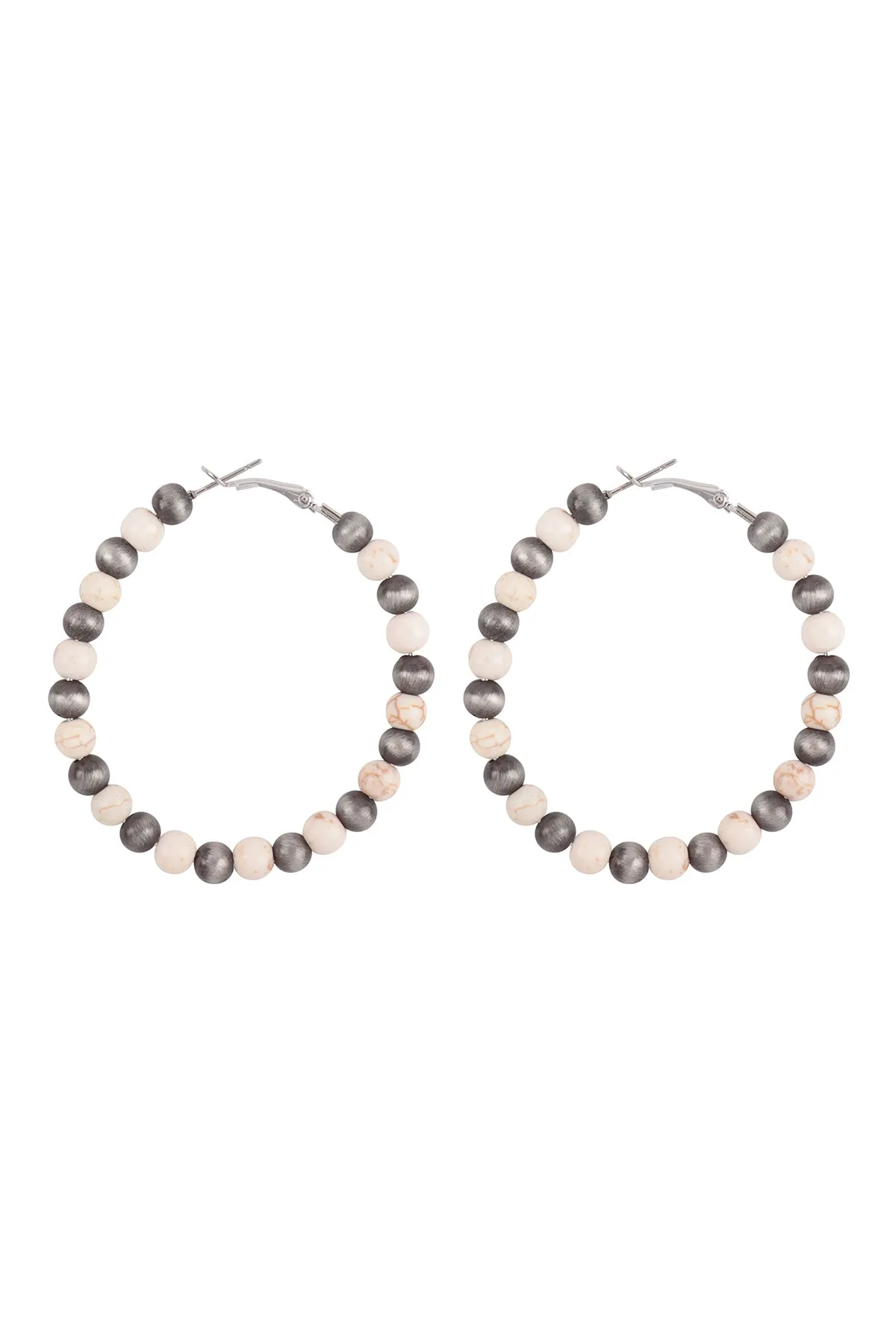 WOOD BEAD BOHO HOOP EARRINGS