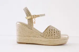 XTI - 142747 HIGH HEEL ESPADRILLE SANDAL - GOLD