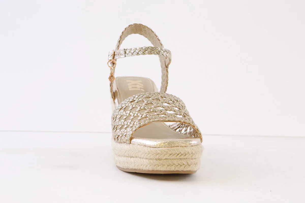 XTI - 142747 HIGH HEEL ESPADRILLE SANDAL - GOLD