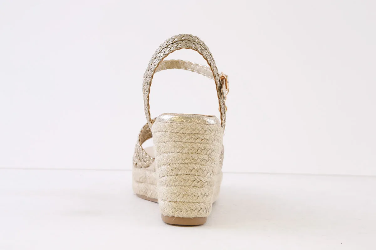 XTI - 142747 HIGH HEEL ESPADRILLE SANDAL - GOLD