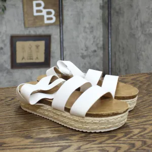 Yoki Women's Platform Espadrille Sandals CHIARA-10WHITE White 6.5M