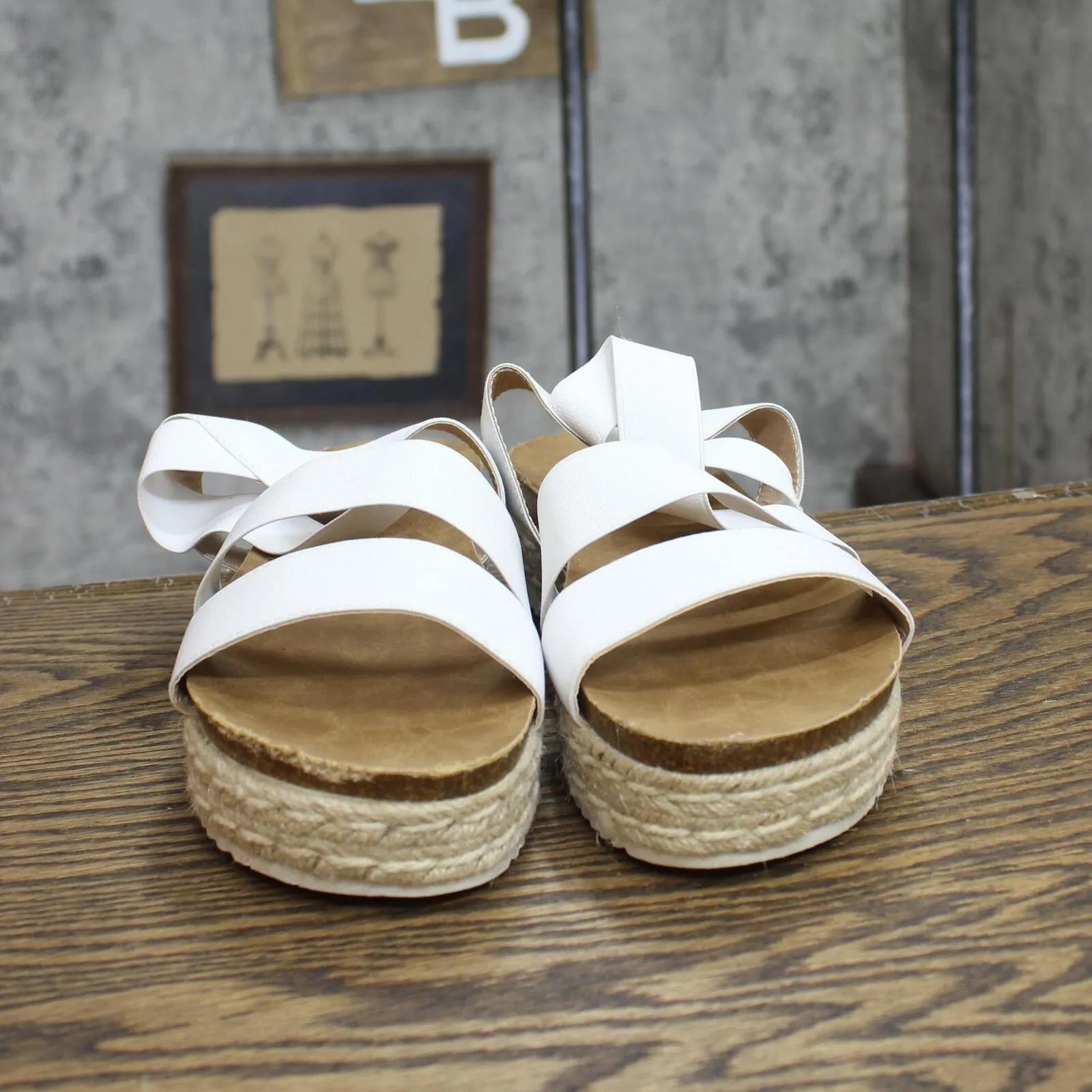 Yoki Women's Platform Espadrille Sandals CHIARA-10WHITE White 6.5M
