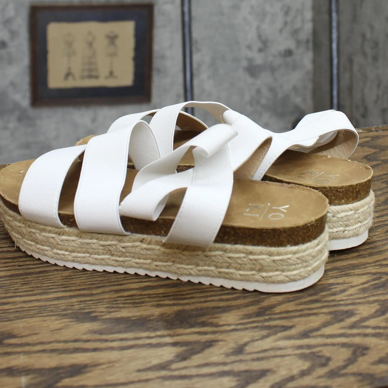 Yoki Women's Platform Espadrille Sandals CHIARA-10WHITE White 6.5M
