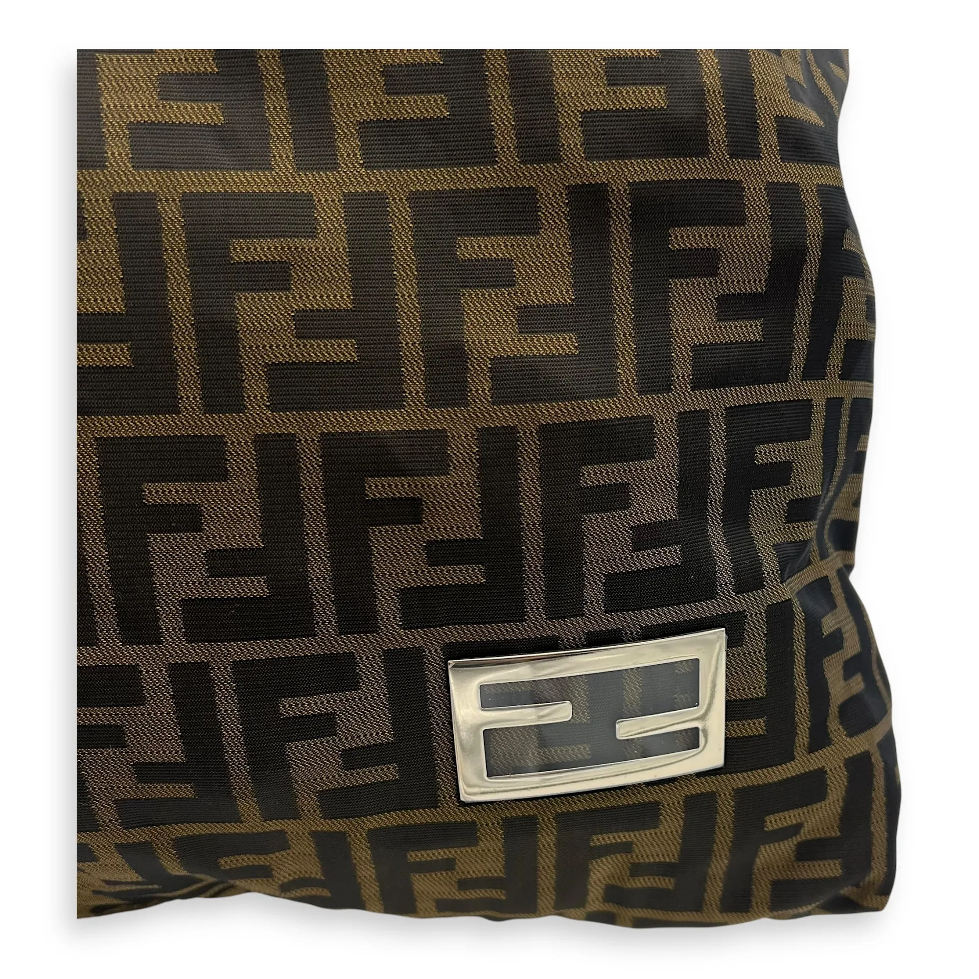 Zucca Tote Bag Brown in Canvas, Silver hardware