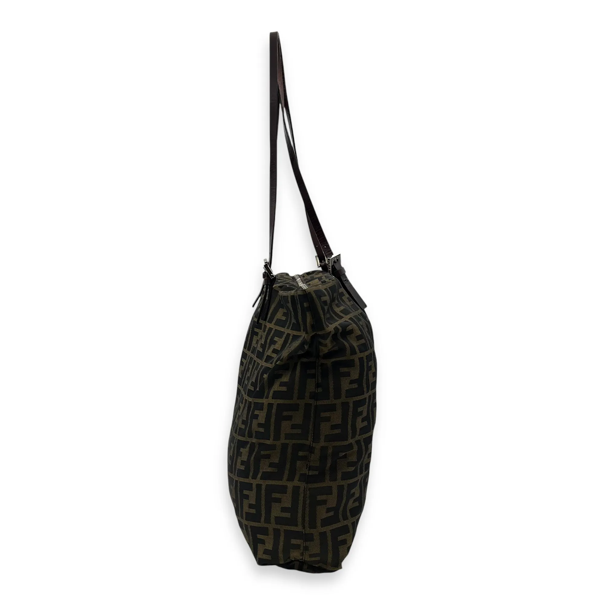 Zucca Tote Bag Brown in Canvas, Silver hardware